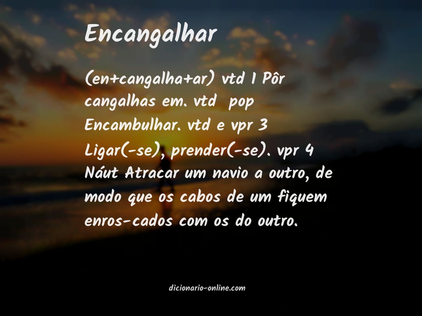 Significado de encangalhar