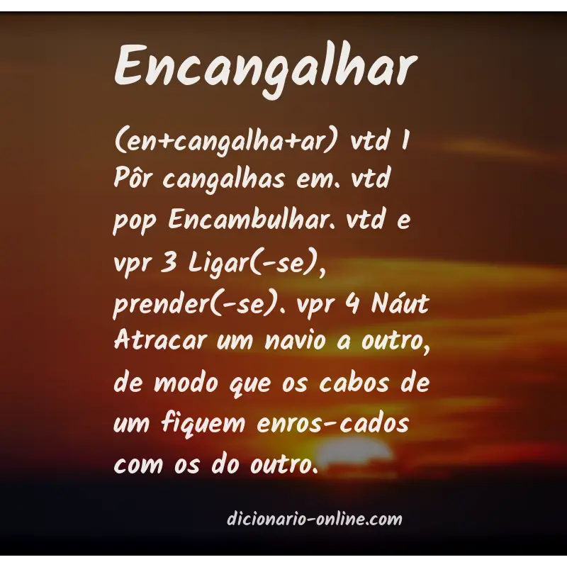 Significado de encangalhar