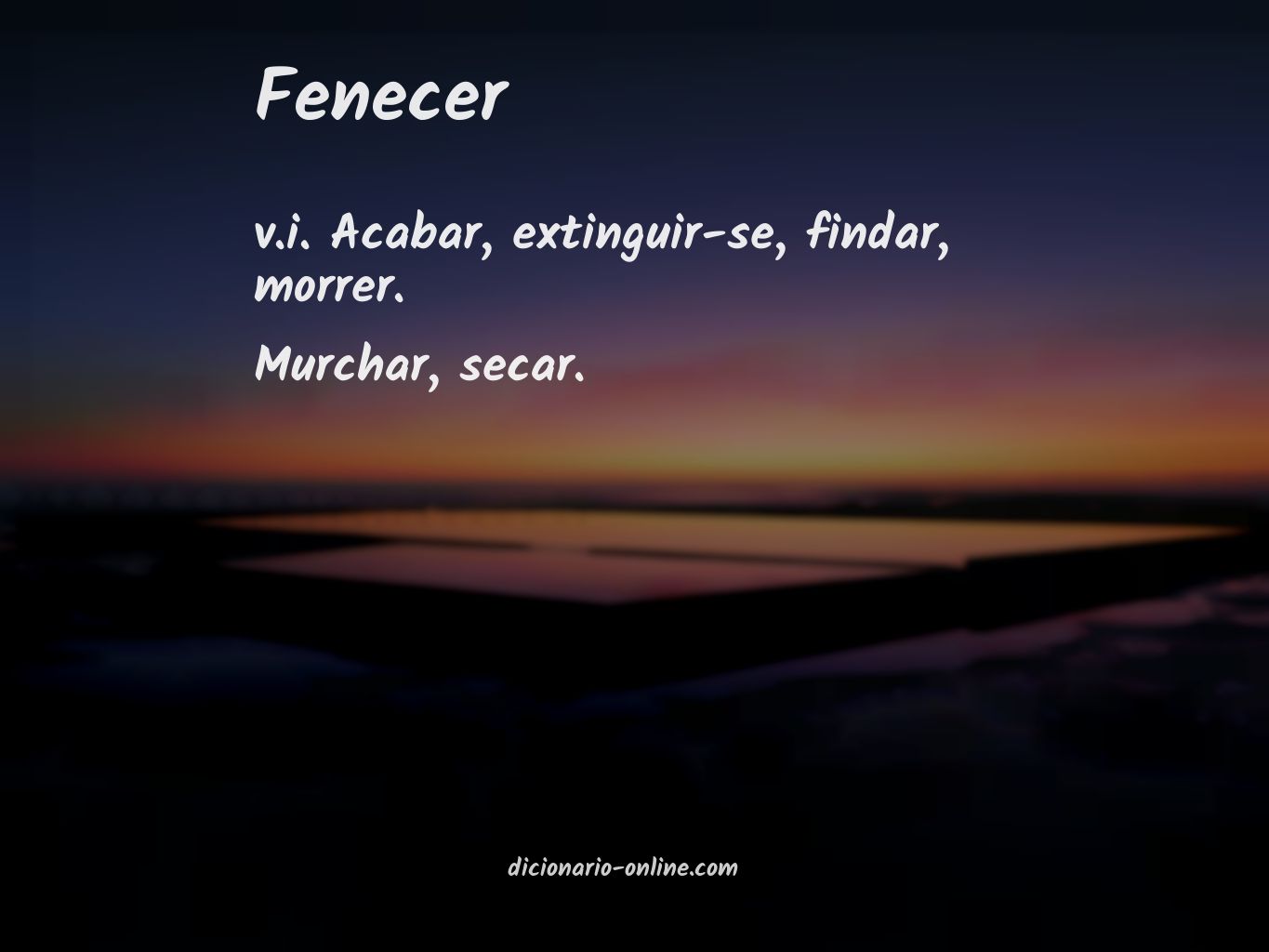 Significado de fenecer