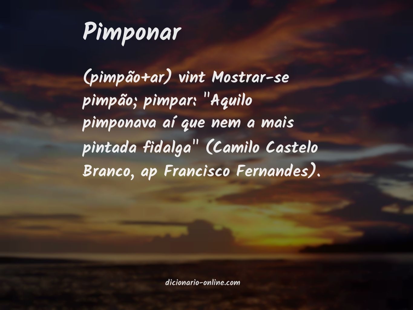 Significado de pimponar