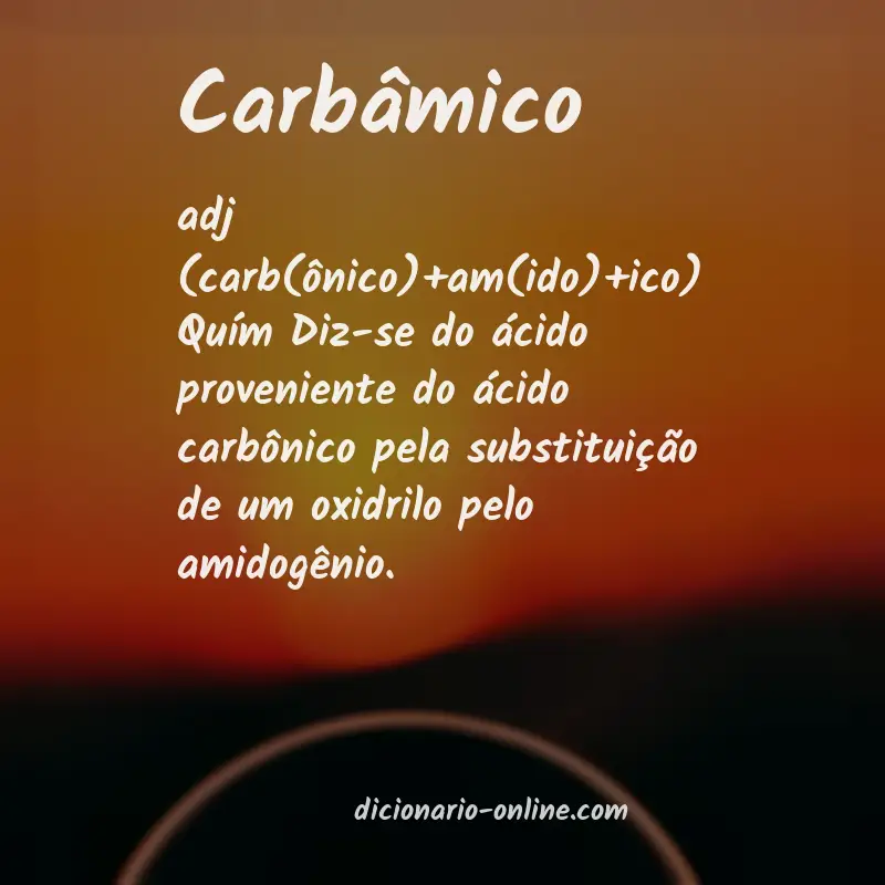 Significado de carbâmico