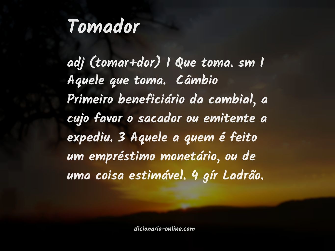 Significado de tomador