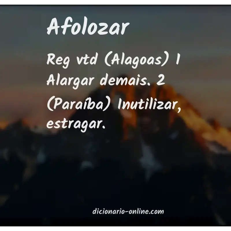 Significado de afolozar