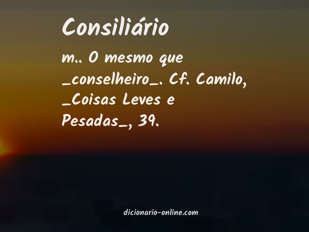 Significado de consiliário