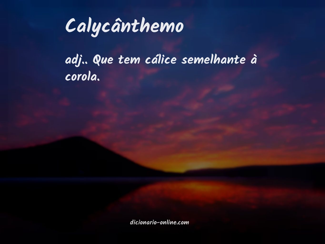 Significado de calycânthemo