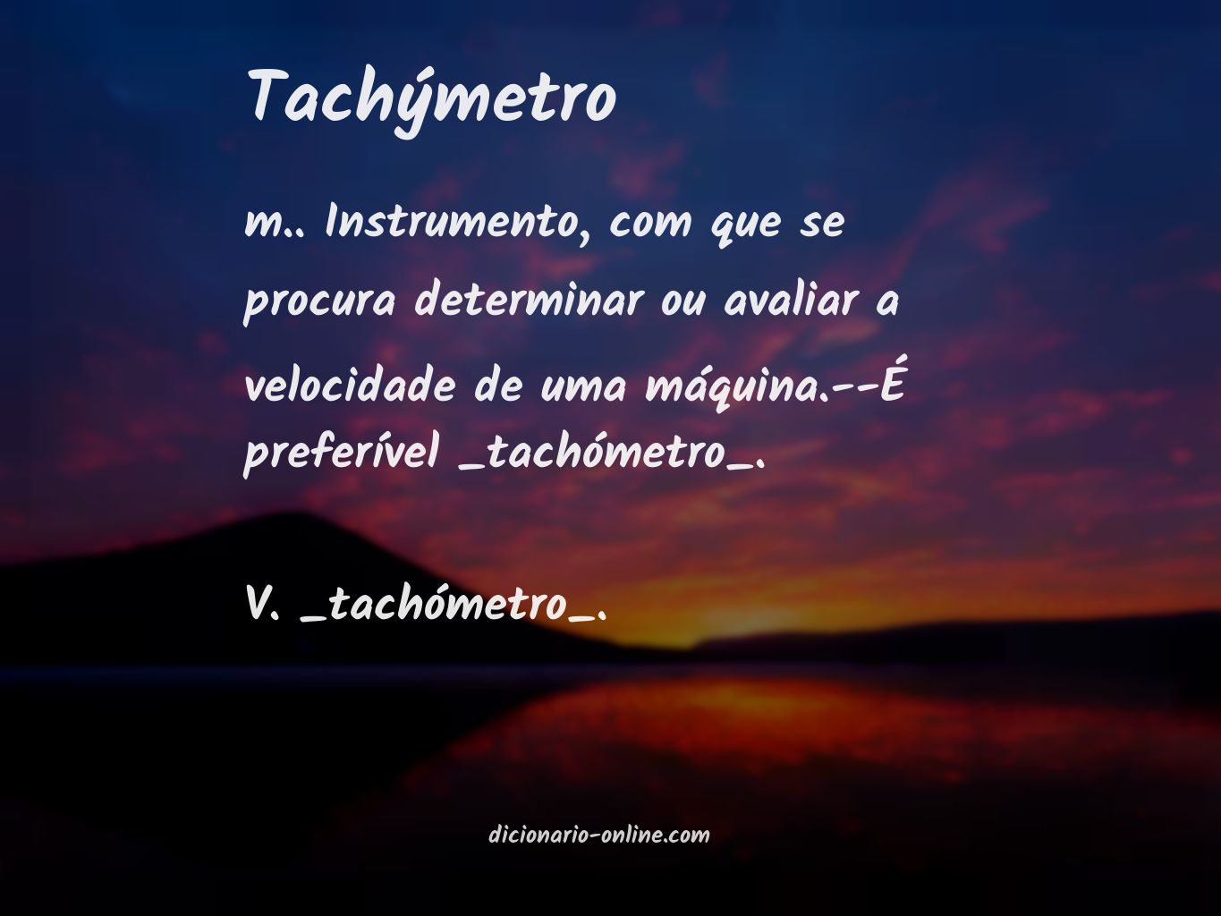 Significado de tachýmetro