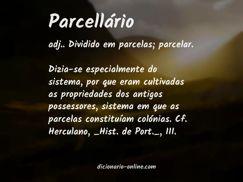 Significado de parcellário