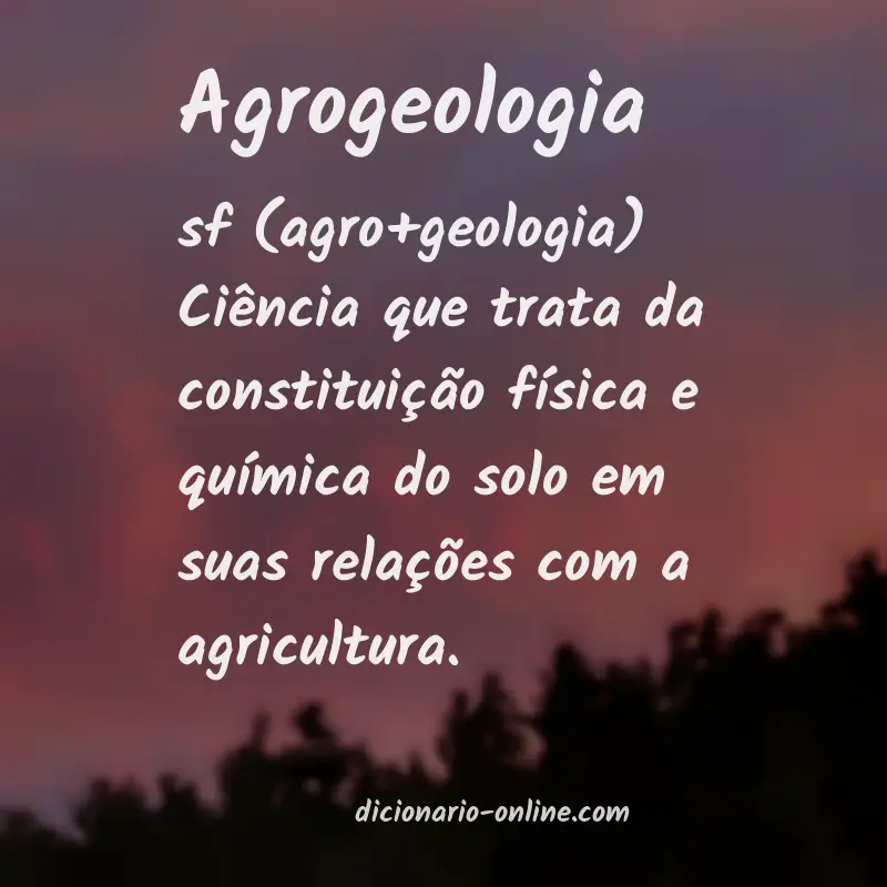 Significado de agrogeologia