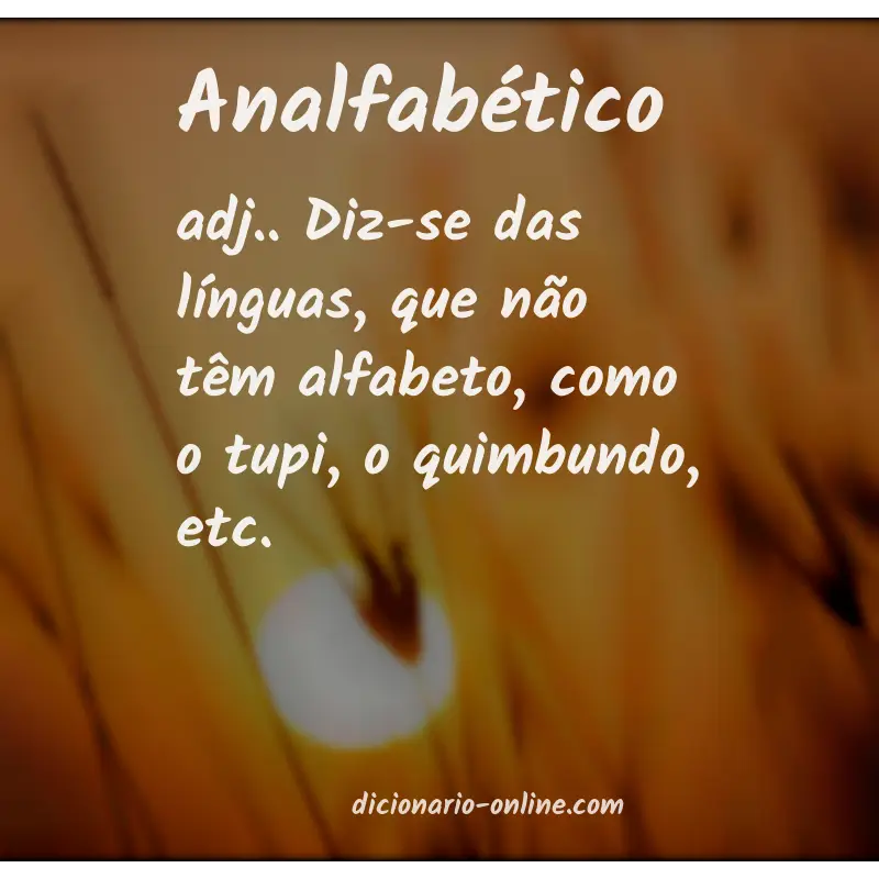 Significado de analfabético