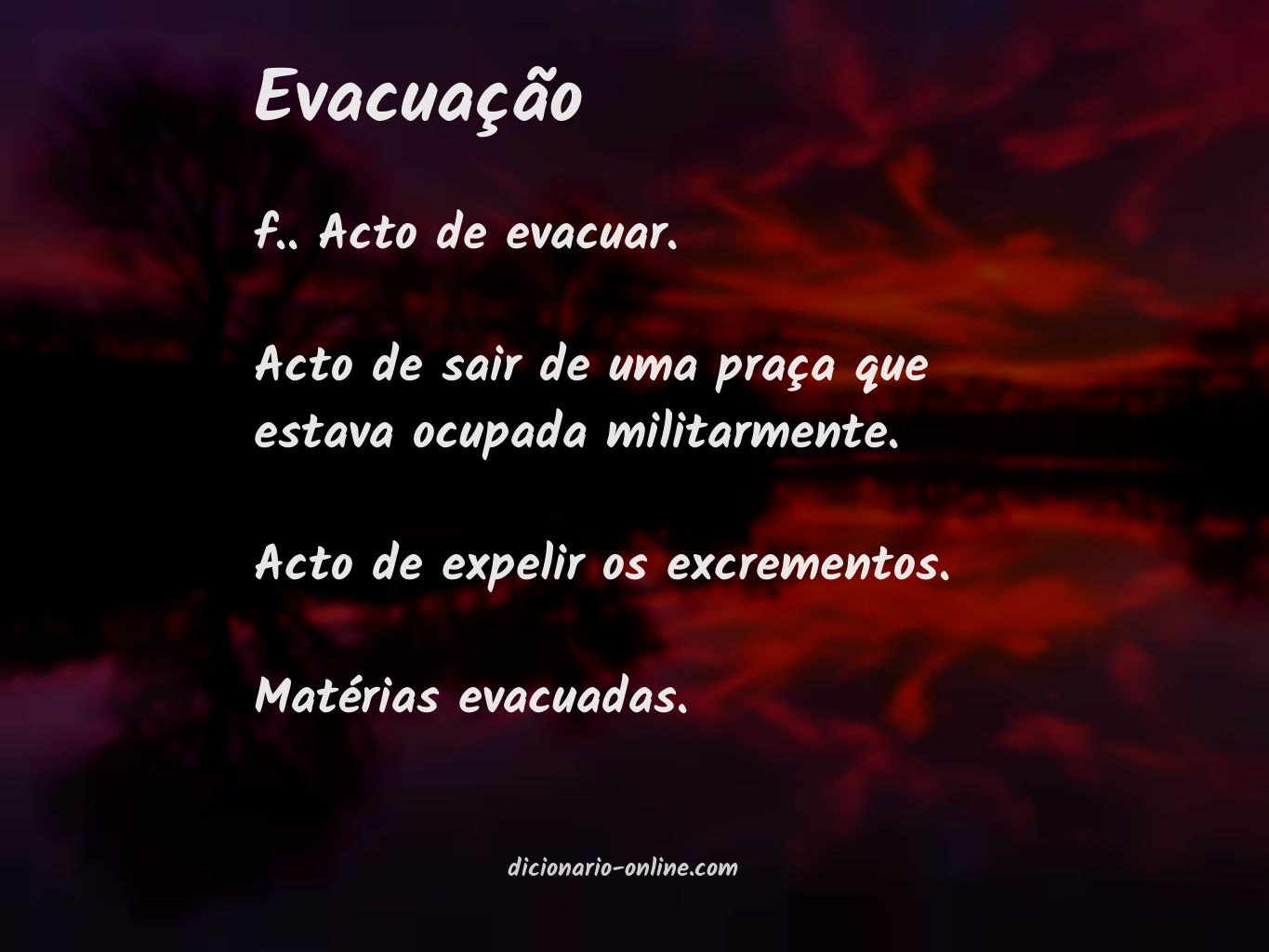 Significado de evacuação