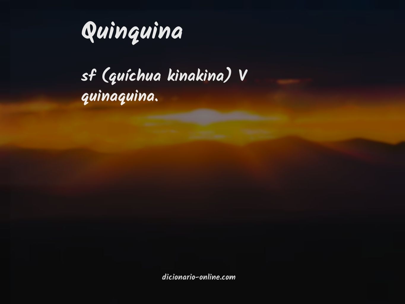 Significado de quinquina