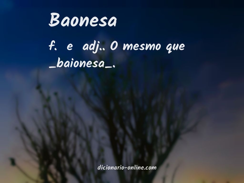 Significado de baonesa