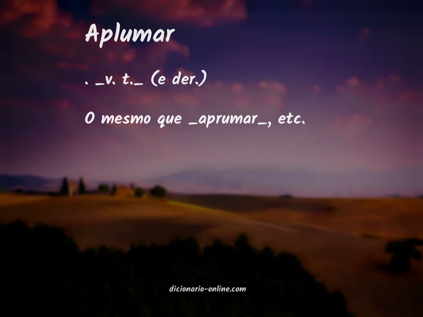 Significado de aplumar