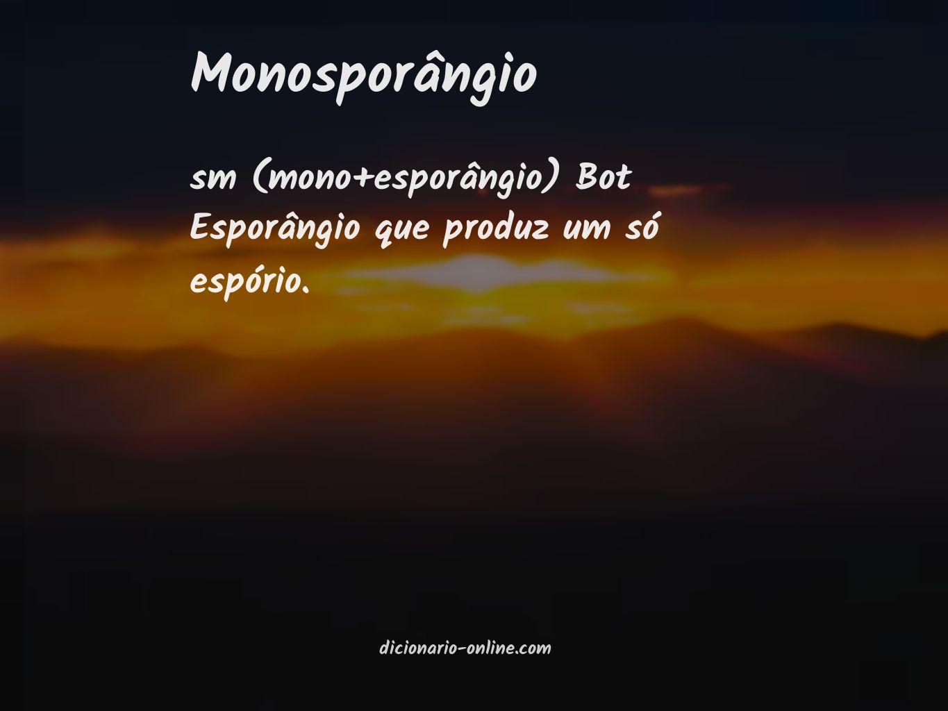 Significado de monosporângio