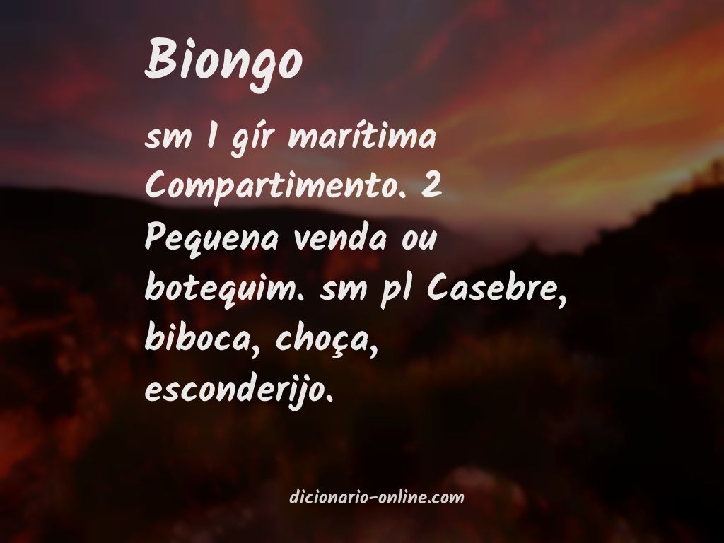 Significado de biongo