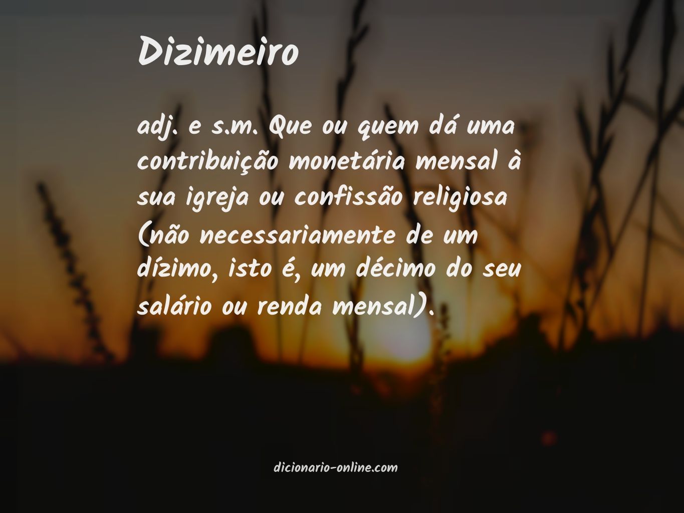 Significado de dizimeiro