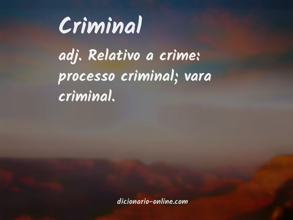 Significado de criminal