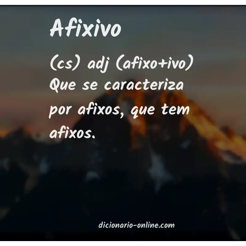 Significado de afixivo