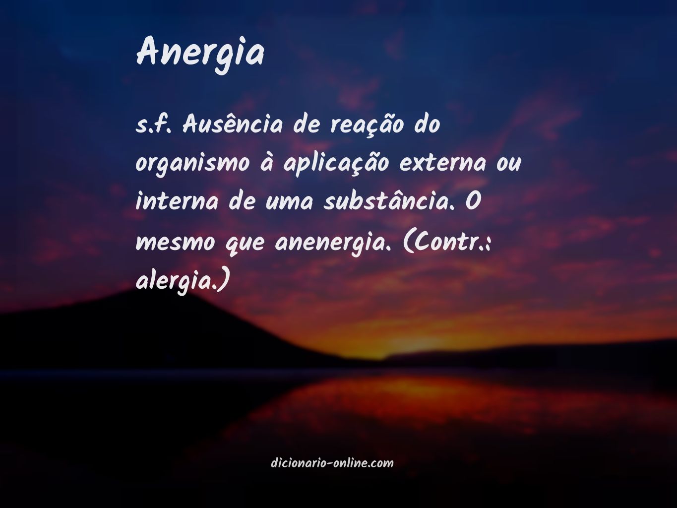 Significado de anergia