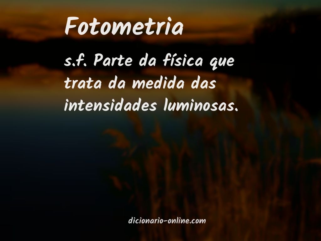 Significado de fotometria