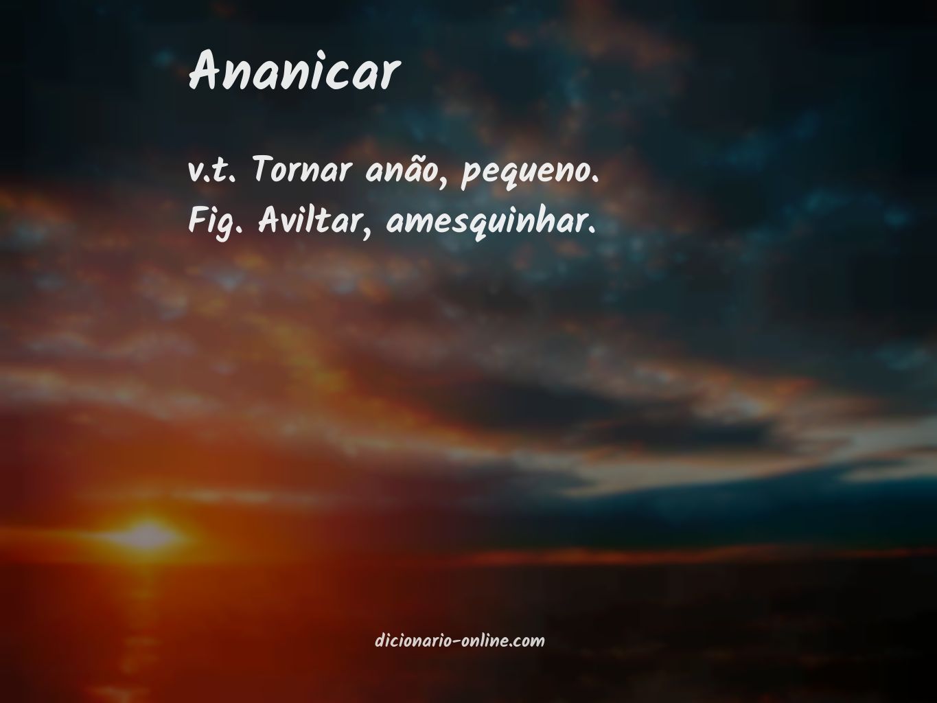 Significado de ananicar