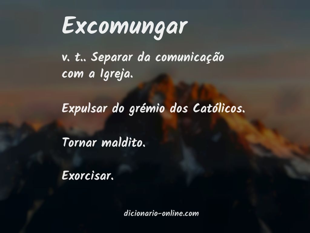 Significado de excomungar