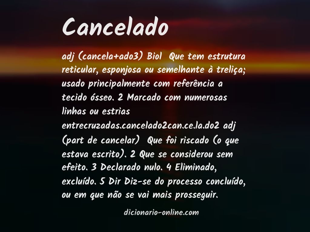 Significado de cancelado