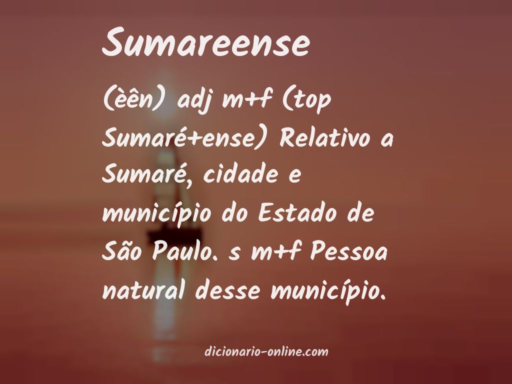 Significado de sumareense