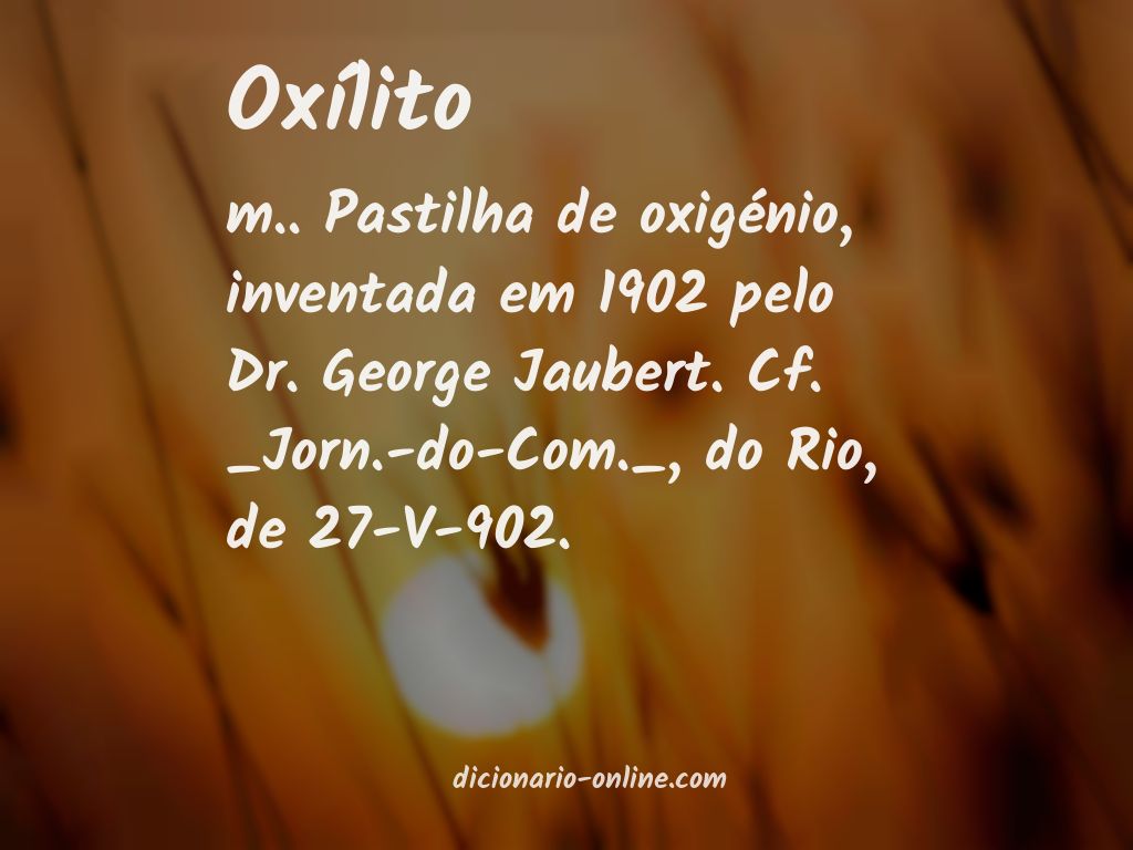 Significado de oxílito