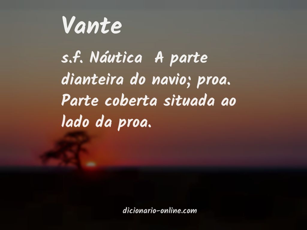 Significado de vante