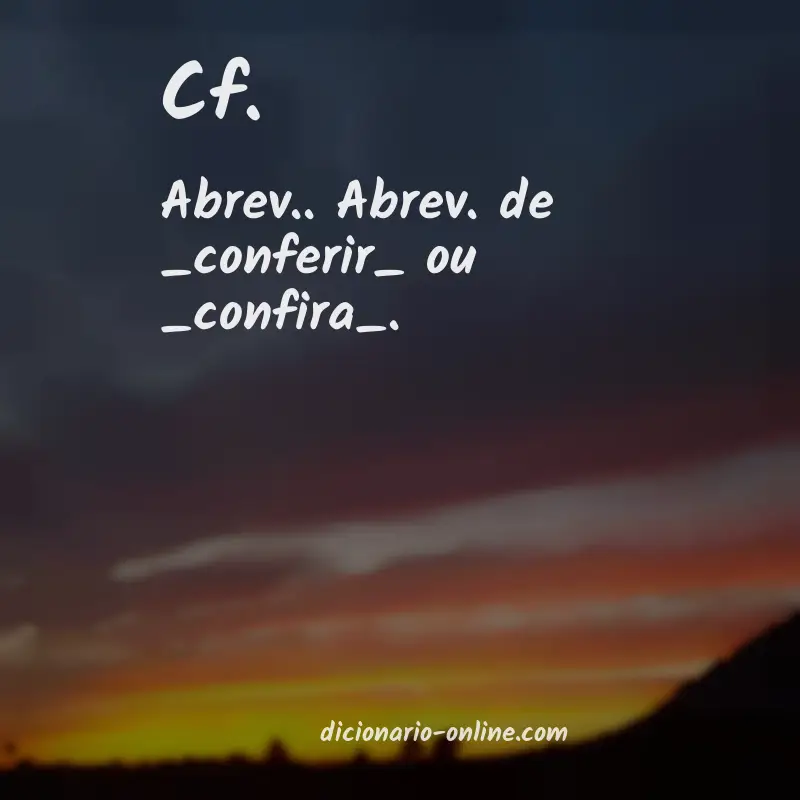Significado de cf.