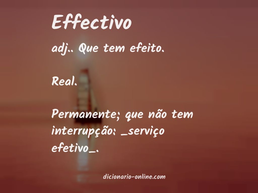 Significado de effectivo