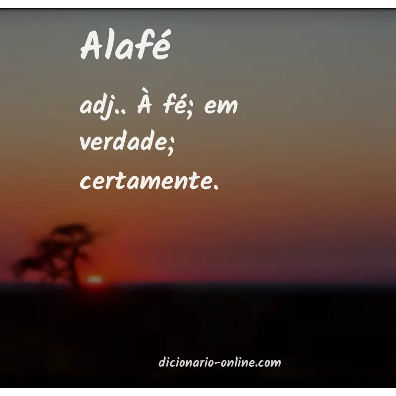 Significado de alafé