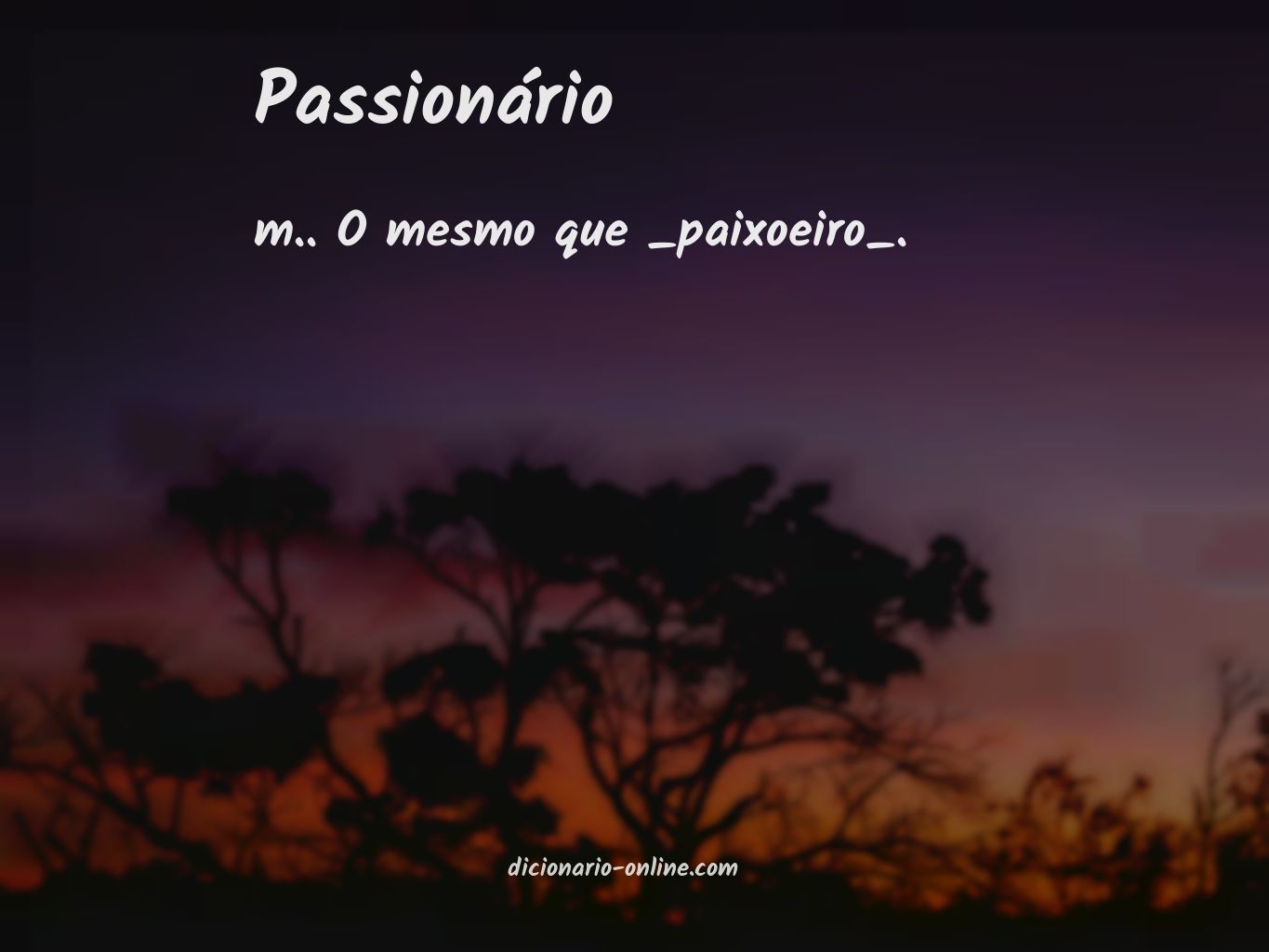 Significado de passionário