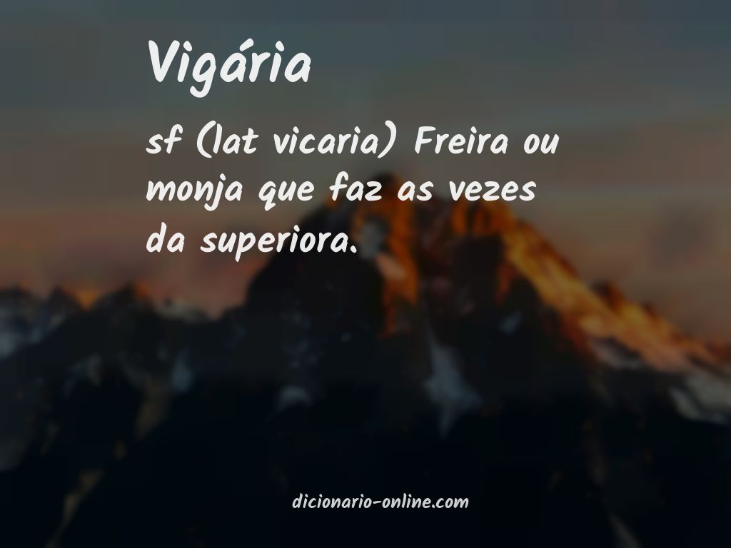 Significado de vigária