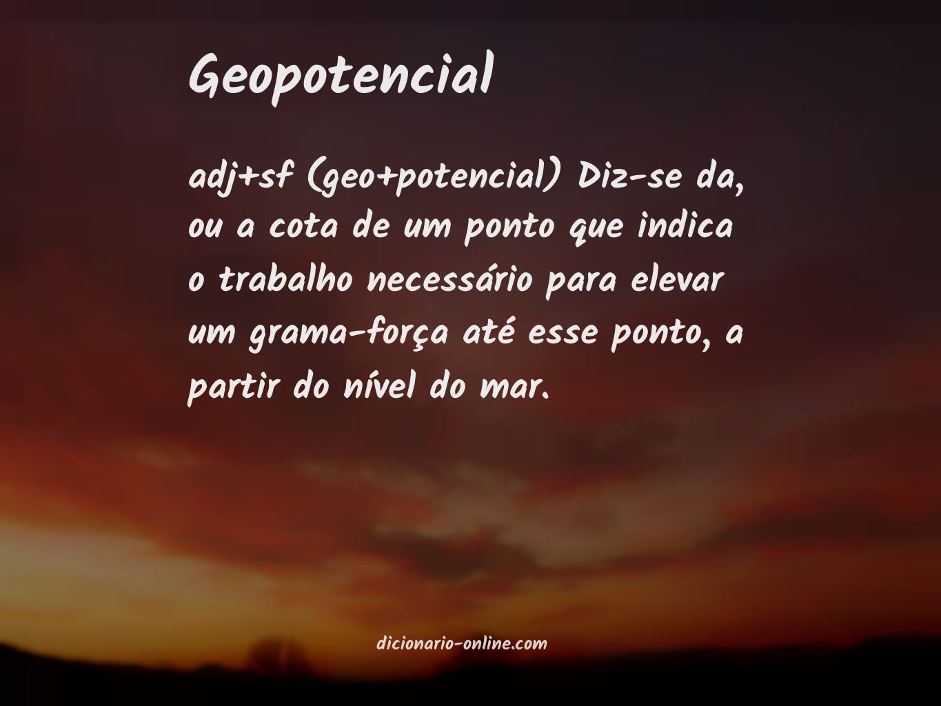 Significado de geopotencial