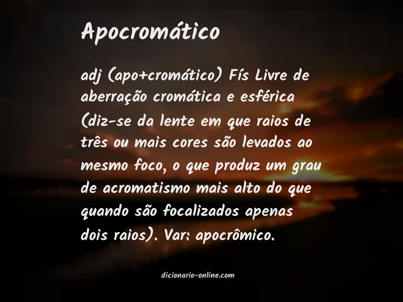 Significado de apocromático