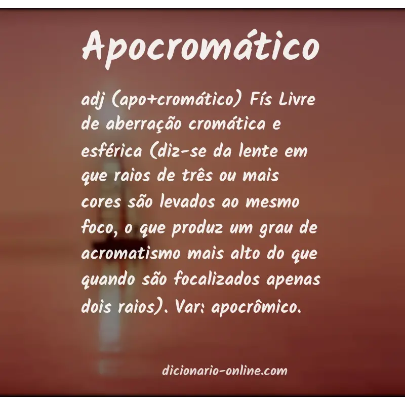 Significado de apocromático