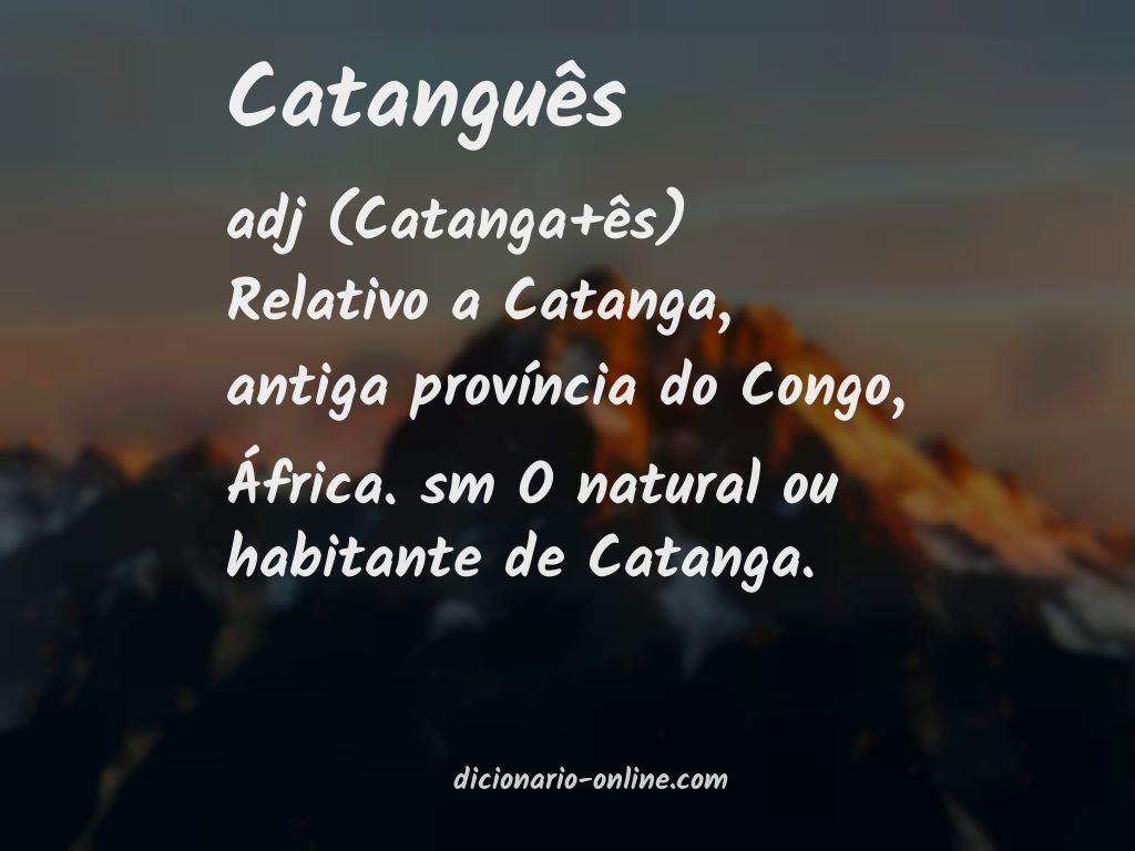 Significado de catanguês
