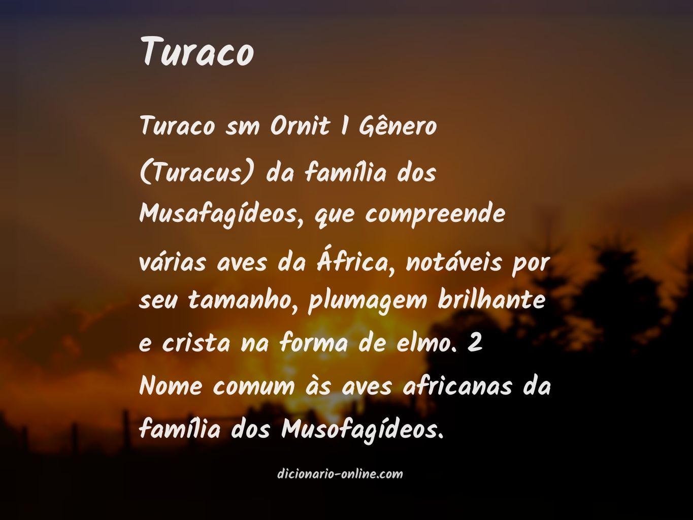 Significado de turaco