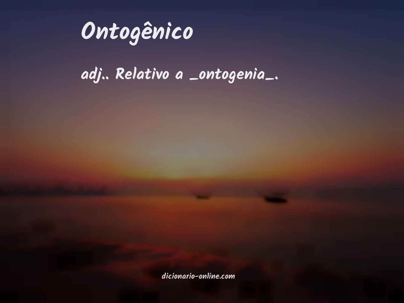 Significado de ontogênico