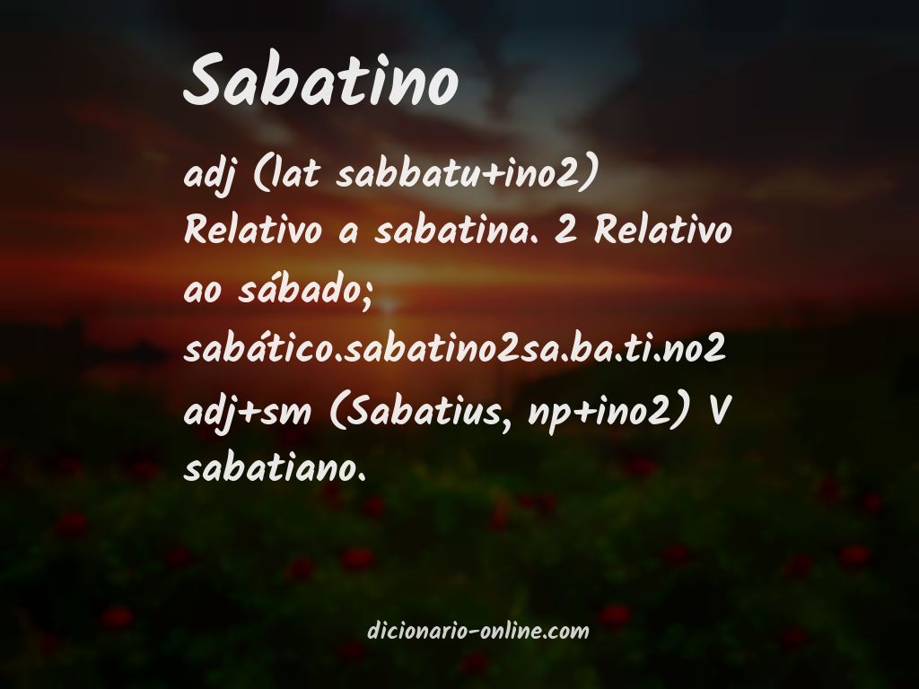 Significado de sabatino
