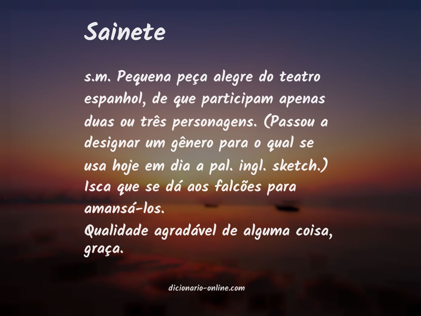 Significado de sainete