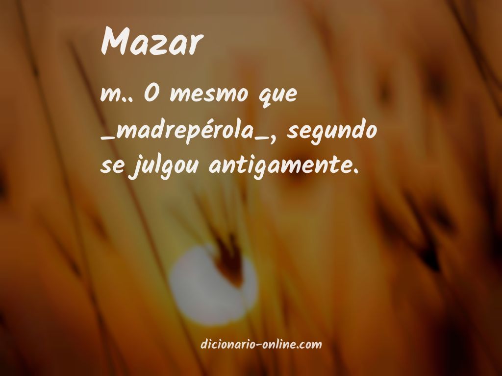 Significado de mazar