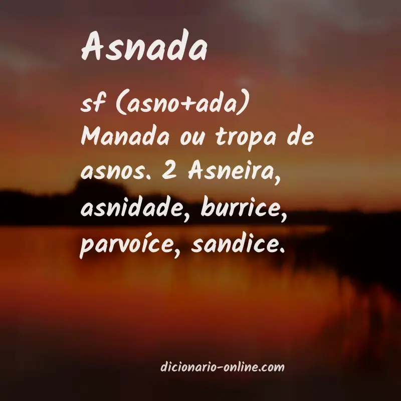 Significado de asnada