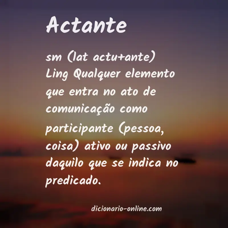 Significado de actante