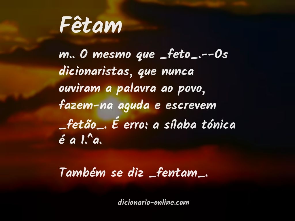 Significado de fêtam