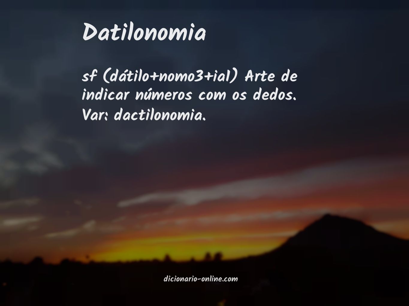 Significado de datilonomia