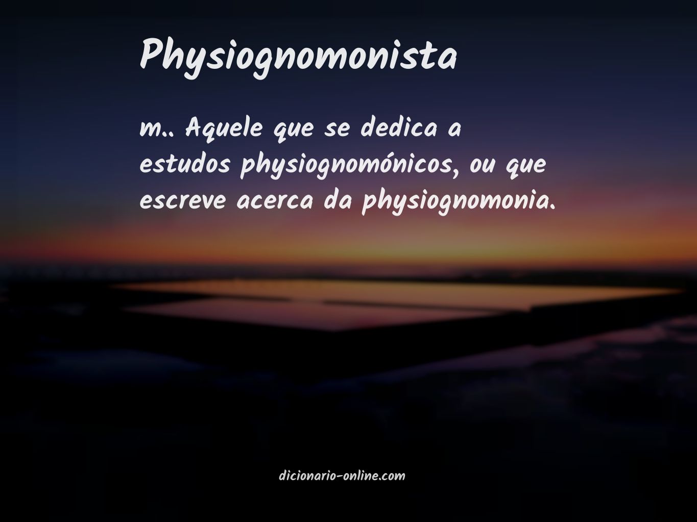 Significado de physiognomonista