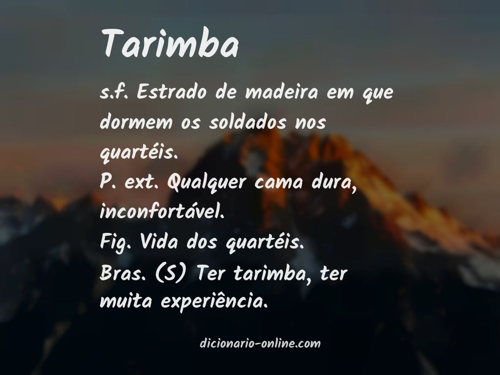 Significado de tarimba